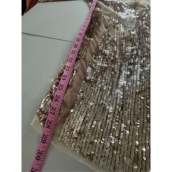 Lovers + Friends Women's Sequin Lux Mini Dress Gold Size Small - Picture 6 of 9